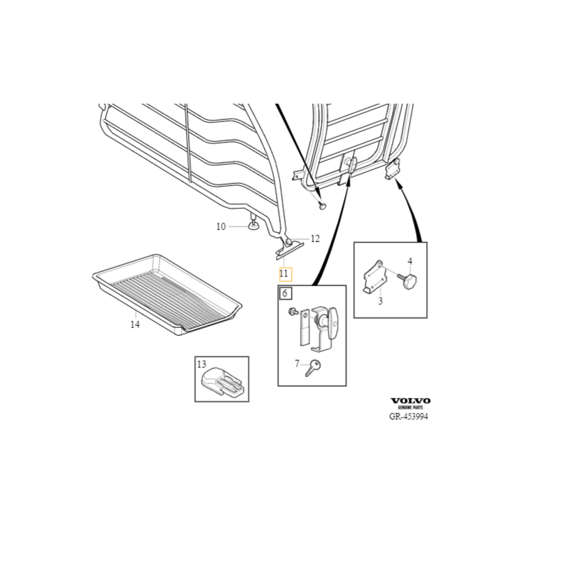 VOLVO XC90 II uchwyt wspornik podluzna kratka bagażnika OE 31435477