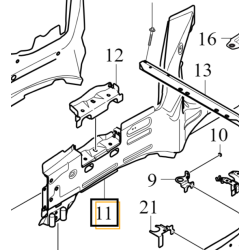 VOLVO S60 V60 S90 V90 XC60 II wzmocnienie prawa podluznica przód OE 32377173