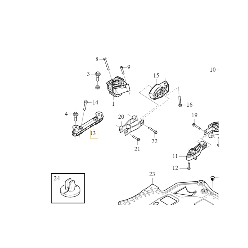 VOLVO XC40 mocowanie wspornik poduszka silnika OE 32222102