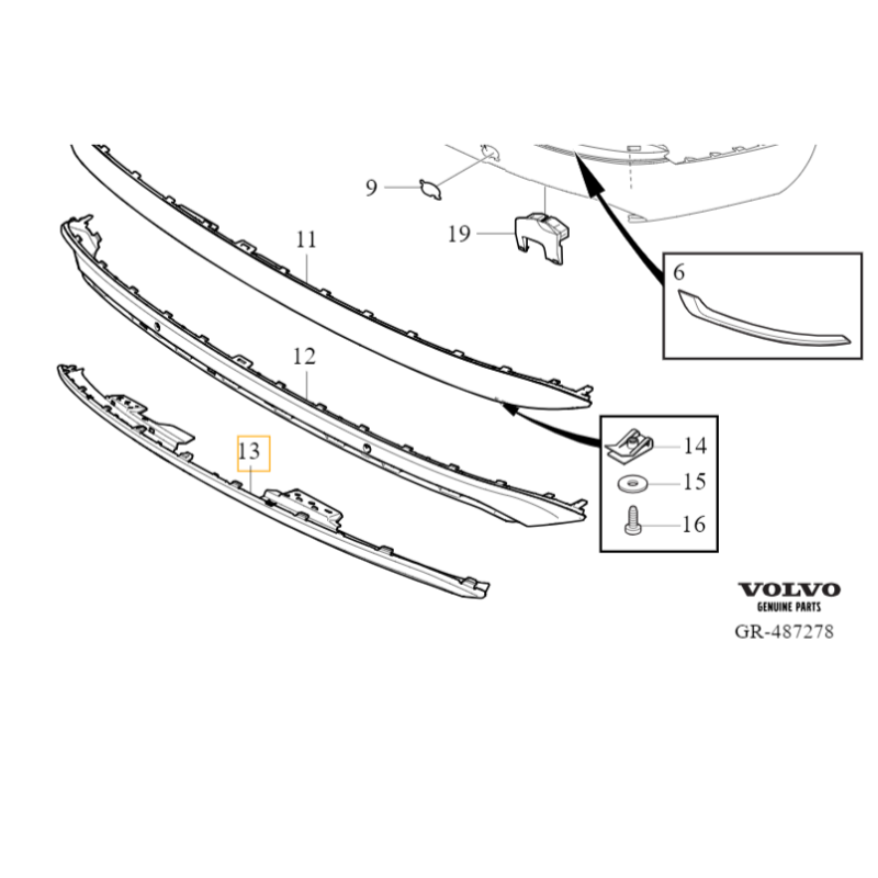 VOLVO XC90 II listwa zaślepka spoiler zderzak tył podkład R-Design OE