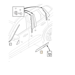 VOLVO XC60 listwa drzwi tylna prawa dolna OE