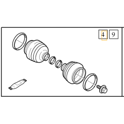 VOLVO S80 V70 äußere + innere Gelenkabdeckungen kpl
