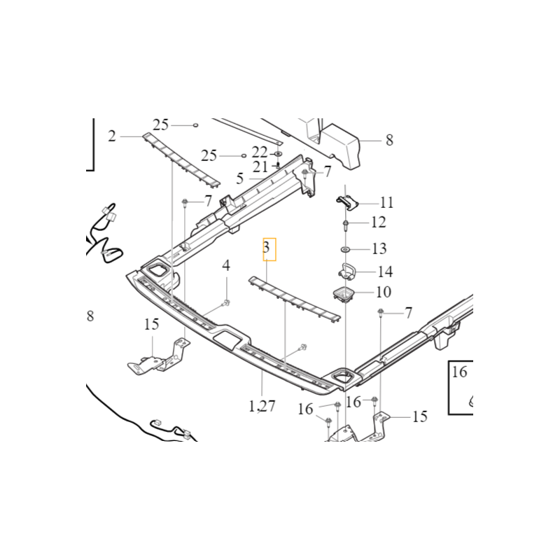 VOLVO XC60 II Blende links Kofferraumschwellerleiste blond OE 31685294