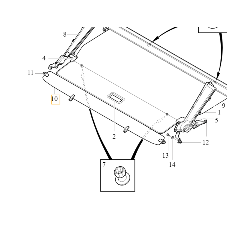 VOLVO XC60 II Kofferraumabdeckung für Gepäckraumrollo OE