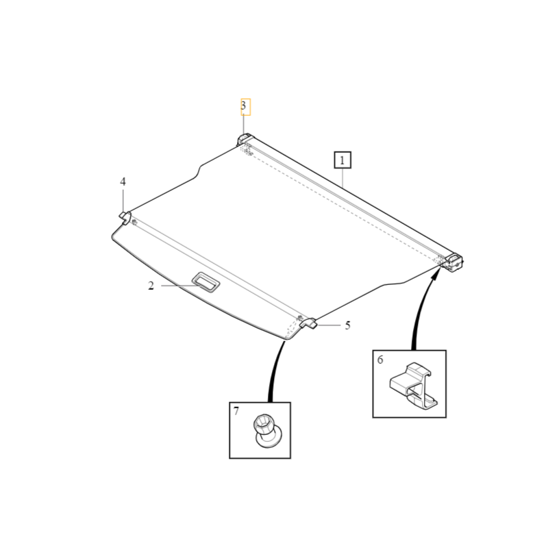 VOLVO XC90 II Verriegelungsknopf für Gepäckraumabdeckrollo OE 39830402