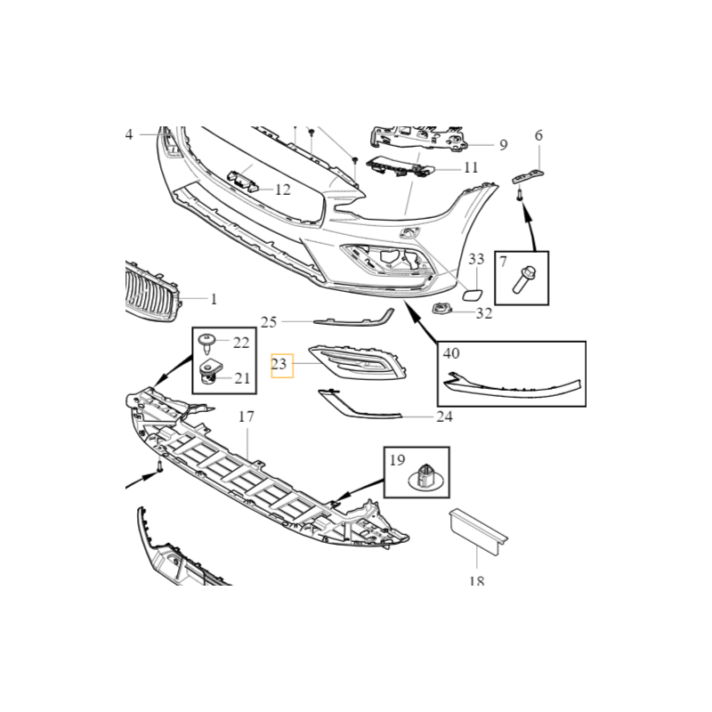VOLVO S60 III V60 II linker Kühlergrill Frontstoßstange Kühlergrill OE 31688826