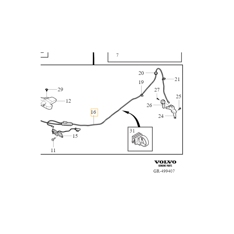 VOLVO C40 XC40 linka zamka maski pokrywy silnika czesc wewnętrzna OE