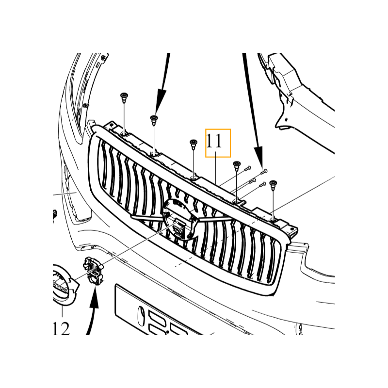 VOLVO XC90 II grill kratka zderzaka przód czarny połysk R-Design OE