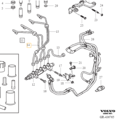 VOLVO C30 S40 V50 S80 V70 przewód paliwowy wtryskiwaczy 1-2 1.6D OE