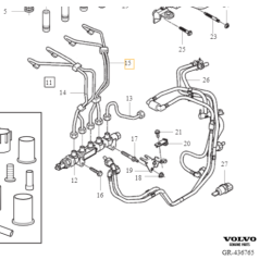 VOLVO C30 S40 V50 S80 V70 przewód paliwowy wtryskiwaczy 3-4 1.6D OE