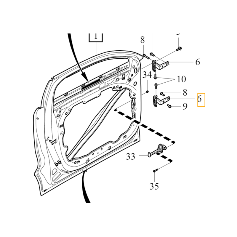 VOLVO C40 XC40 dolny zawias drzwi lewy przód OE 31479746