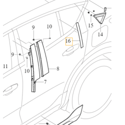 VOLVO C40 listwa ozdobna pionowa drzwi lewy tył czarny OE 32262948
