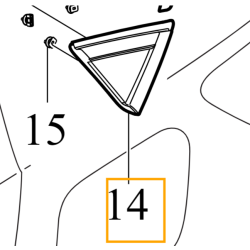 VOLVO C40 listwa ozdobna trójkąt słupka C lewy tył czarny OE 32368583