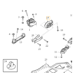 VOLVO XC40 prawa dolna poduszka silnika drążek OE 32137250
