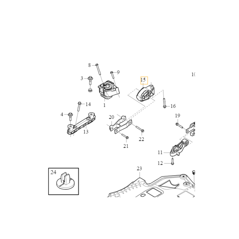VOLVO XC40 prawa dolna poduszka silnika drążek OE 32137250
