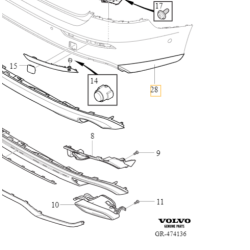 VOLVO S60 III V60 II prawa listwa nakładka splitter zderzak tył OE 39792665