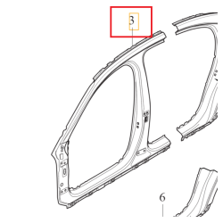 VOLVO S60 V60 przedni + środkowy prawy słupek zewn poszycie rama prawe drzwi