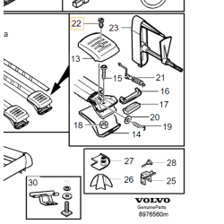 VOLVO S60 S80 V50 V70 XC70 XC90 klips spinka zamek poprzeczek OE 8620816