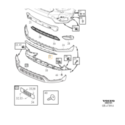 VOLVO EX40 XC40 listwa zderzaka przód dokladka spoiler czarny OE 31407947