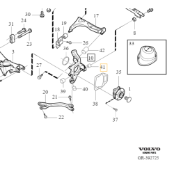 VOLVO XC90 I tuleja zwrotnicy ramy zawieszenia tył OE 8672223
