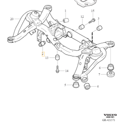 VOLVO S60 S80 V70 XC90 I tuleja ramy belki zawieszenia tył OE 30748889