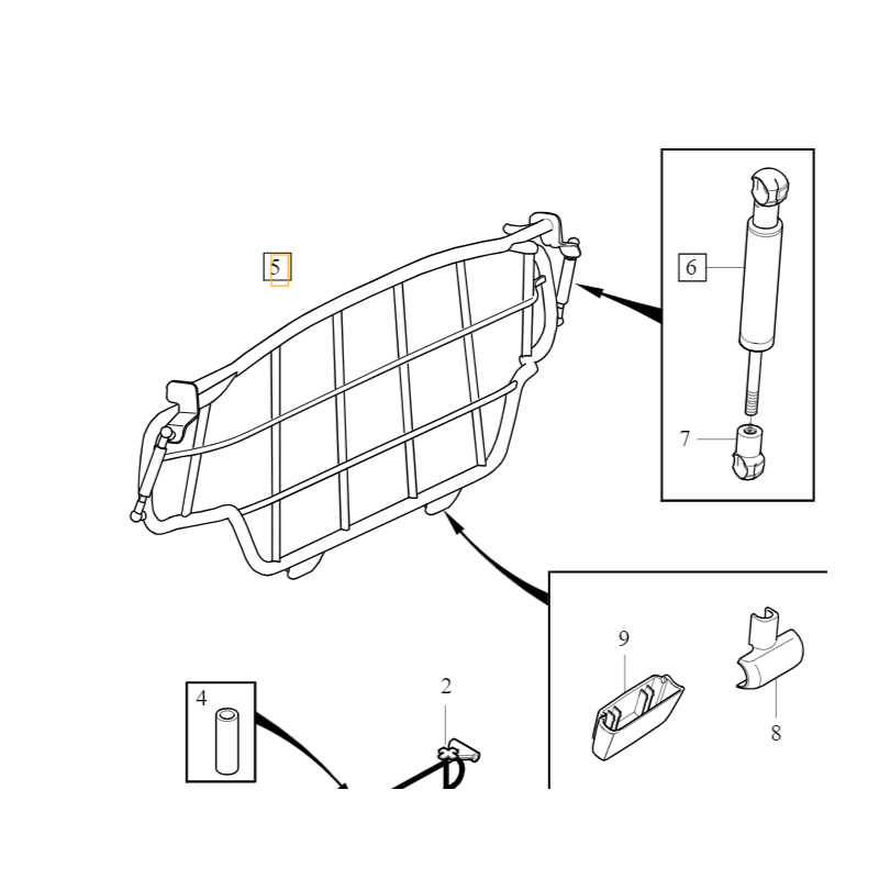 VOLVO V70 XC70 pionowa stalowa krata kratka bagażnika kpl OE 39844849