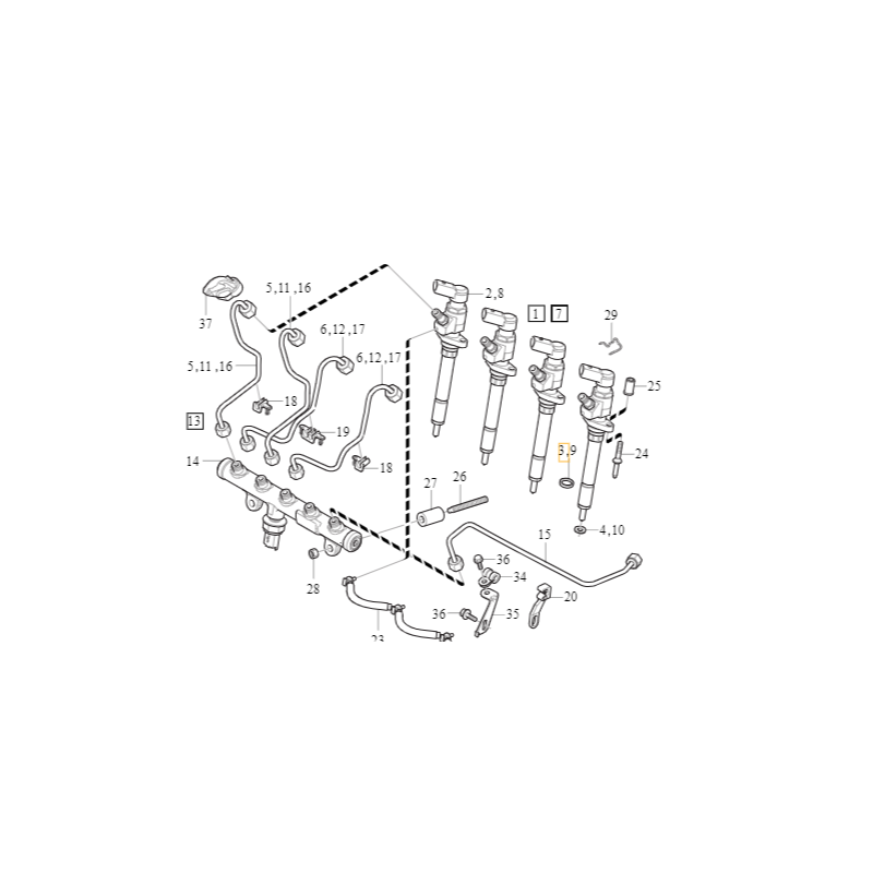 VOLVO C30 C70 S40 S80 V70 pierścień uszczelniający wtryskiwacz OE 30725265