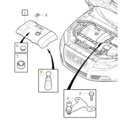 VOLVO XC60 XC90 V70 V60 szpilka poduszka górnej osłony silnika OE