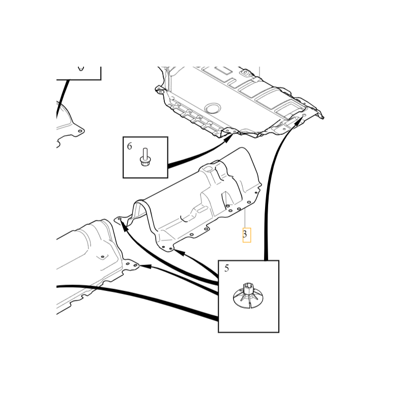 VOLVO XC60 II osłona termiczna wydechu tunelu tył OE