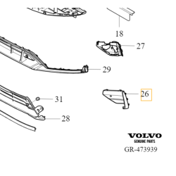 VOLVO S60 III V60 II prawa kratka atrapa zderzak przód R-Design OE 31455563