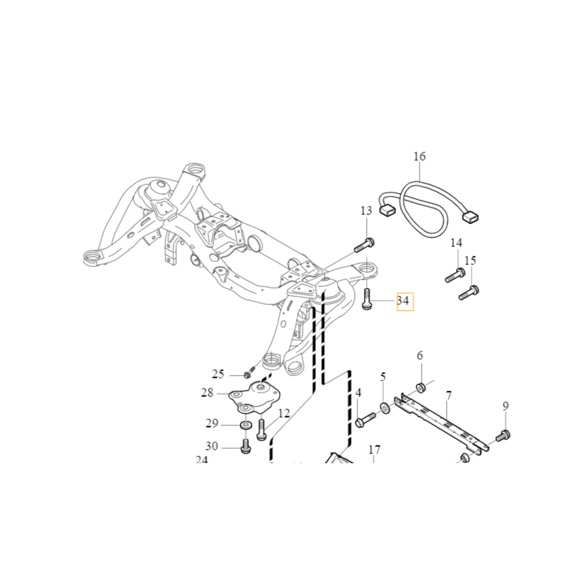 VOLVO C40 XC40 XC90 śruba ramy zawieszenia M12x100 OE 987444