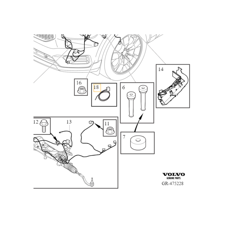 VOLVO C40 XC40 wiązka naprawcza czujnika abs lewy przód OE 32356526