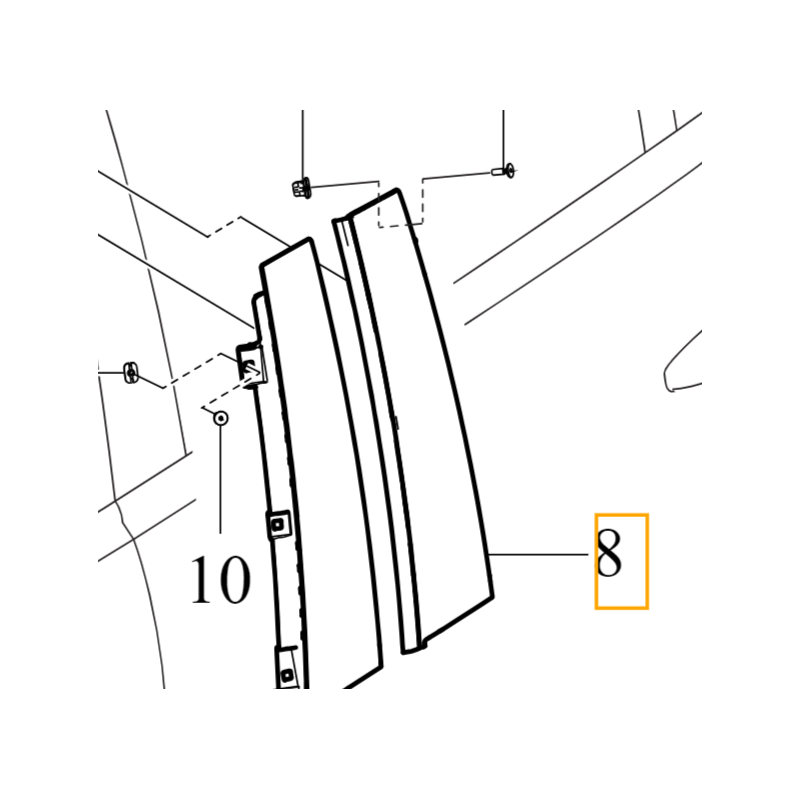 VOLVO C40 listwa ozdobna słupka B drzwi lewy tył czarny OE 32351984