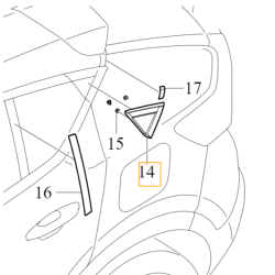VOLVO C40 listwa ozdobna trójkąt słupka C prawy tył czarny OE 32368584