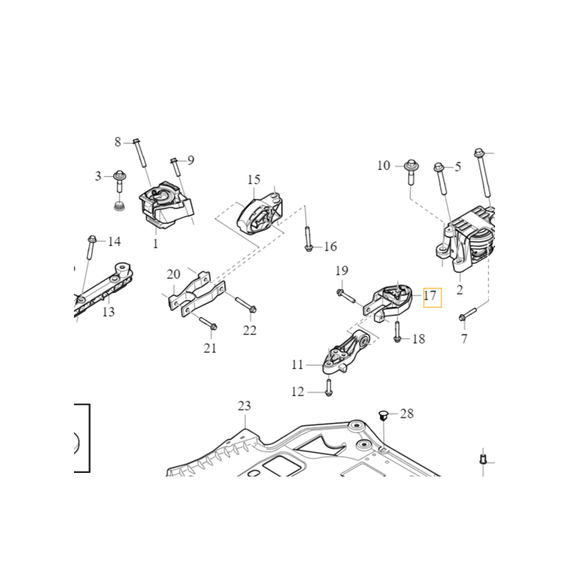 VOLVO XC40 lewa dolna poduszka silnika drążek OE 32222105