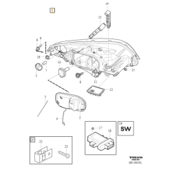 VOLVO XC60 I lampa prawy przód reflektor BI-XENON skrętny OE 31420680