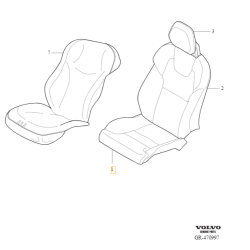 VOLVO S60 III V60 V60CC XC60 II lewe poszycie siedziska fotela OE 32338064