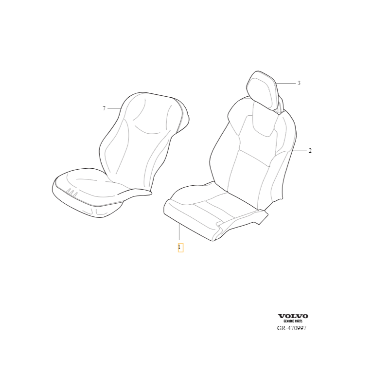 VOLVO S60 III V60 V60CC XC60 II lewe poszycie siedziska fotela OE 32338064