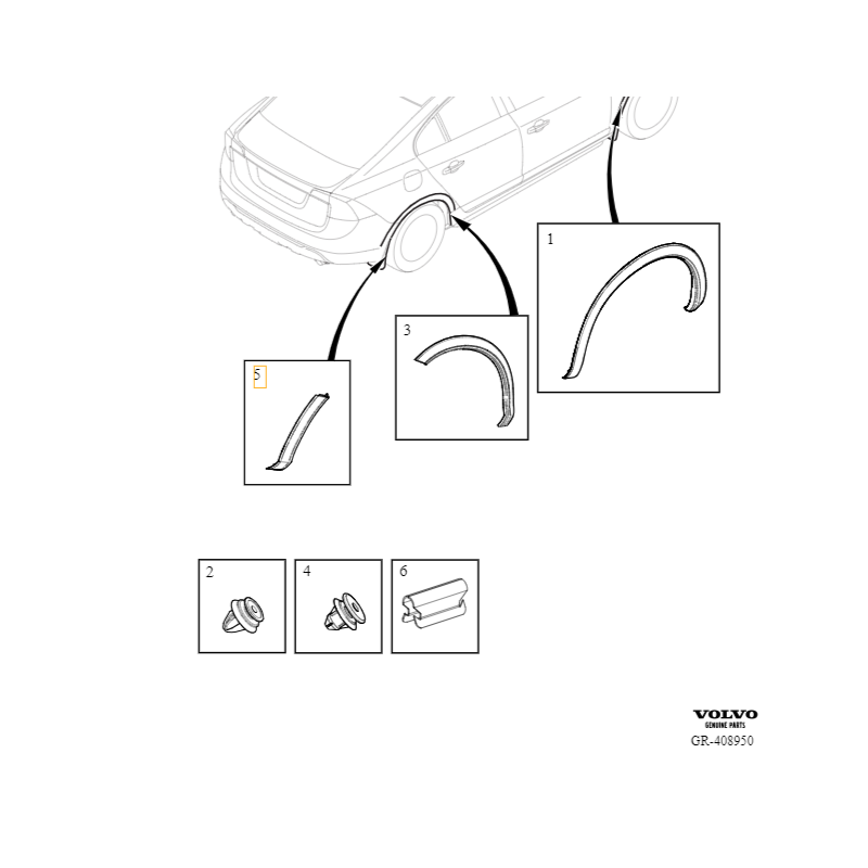 VOLVO S60CC II listwa poszerzenie błotnik zderzak tył lewy OE 31448246