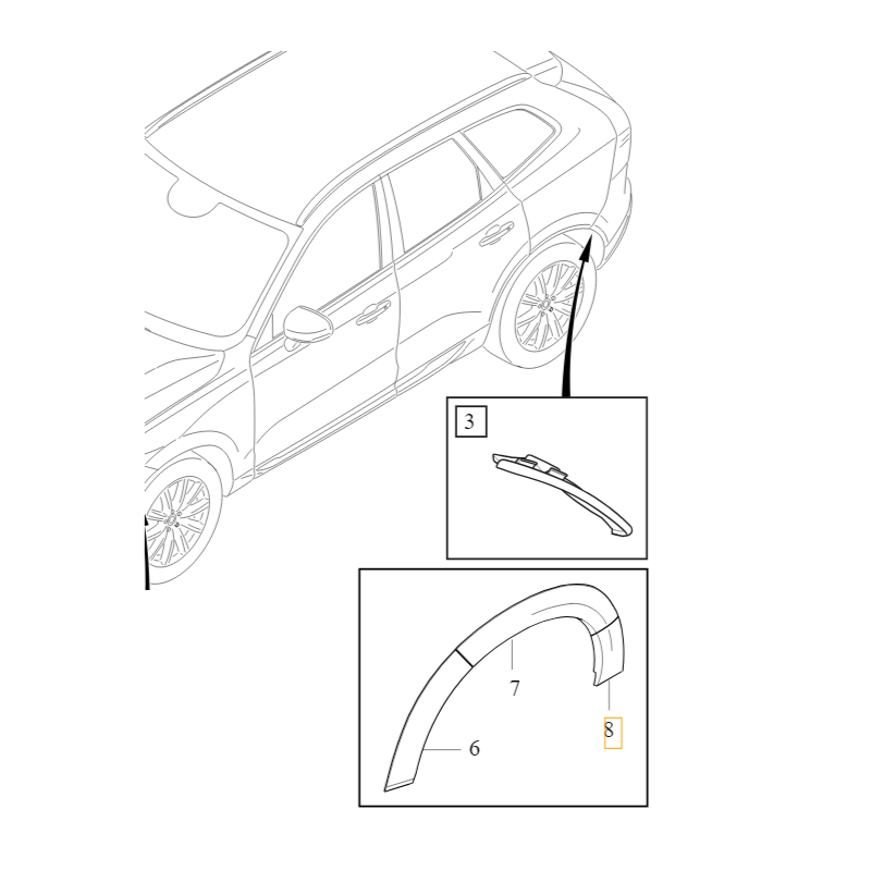 VOLVO XC60 II listwa tylny...