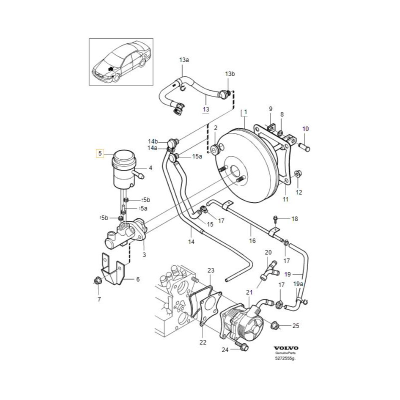 VOLVO S40 V40 (-04) korek zbiornika płynu hamulcowego OE 30863325