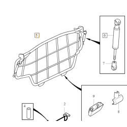 VOLVO V70 XC70 pionowa stalowa krata kratka bagażnika kpl OE 39844849