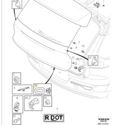 VOLVO C40 V60 XC40 XC90 oryginalna zatyczka pokrywy bagażnika OE 30622843