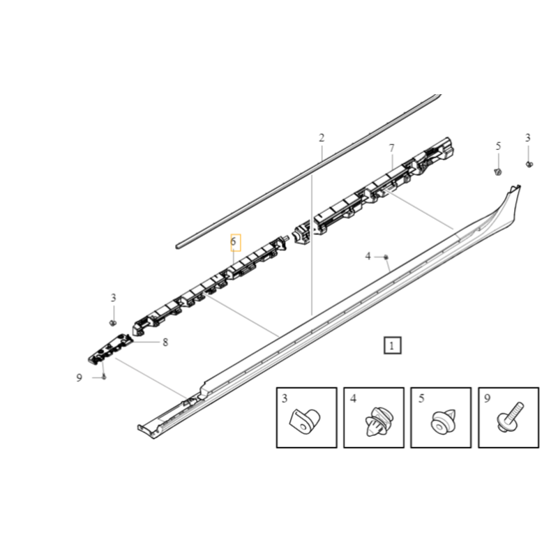 VOLVO S60 V60 V60CC II środkowy lewy ślizg nakładki progu zewn OE