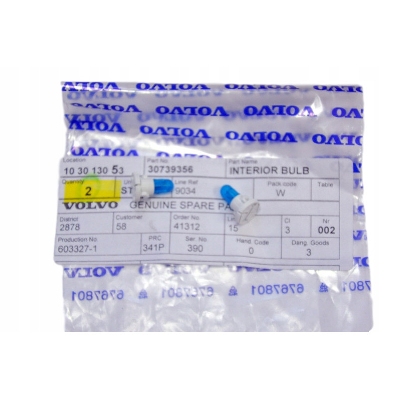 VOLVO S60 S80 V60 V70 XC XC70 Żarówka podsw panelu sterowania 30739356 OE