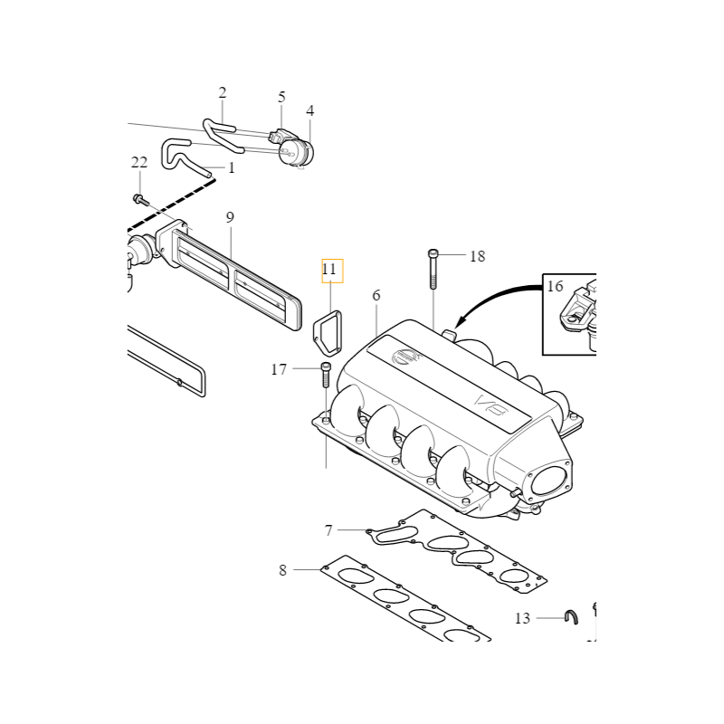 VOLVO S80 4,4 V8 uszczelka dławika pokrywy zaworów
