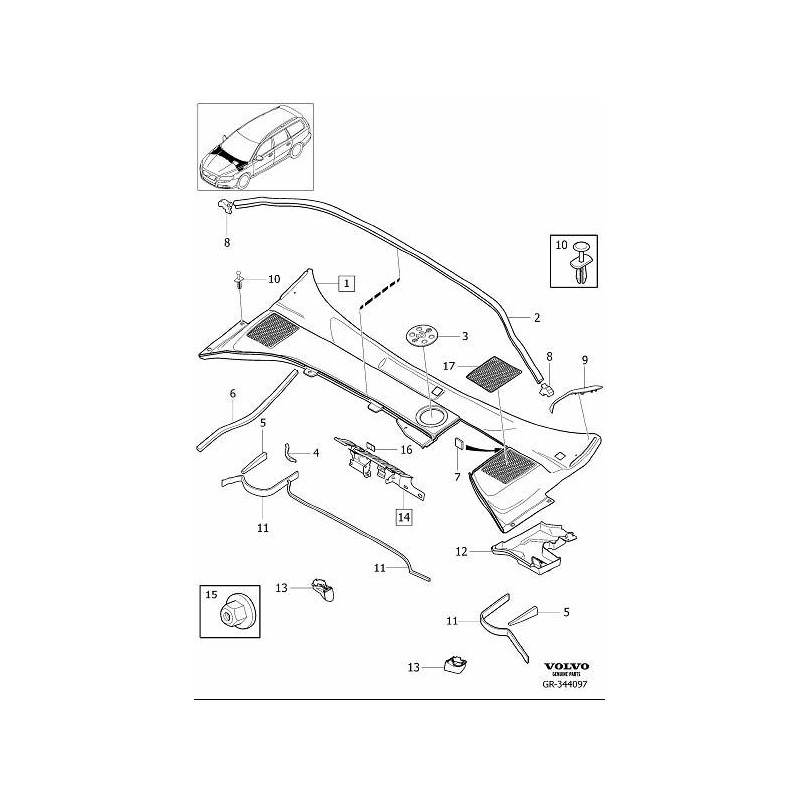 VOLVO S80 V70 XC70 lewa uszczelka pianka podszybia