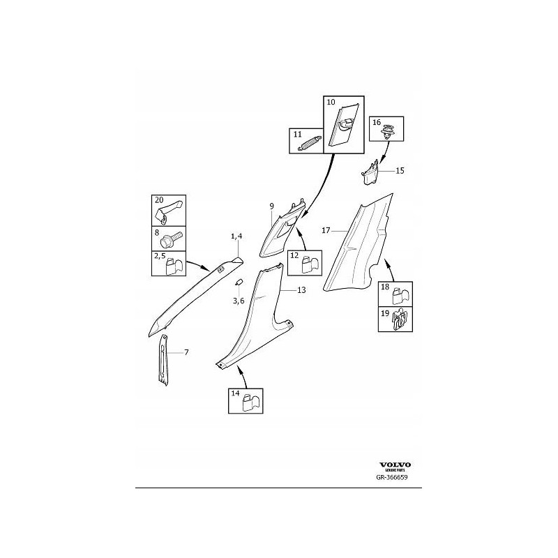 VOLVO C30 S40 V50 V40 uchwyt na bilet parking OE