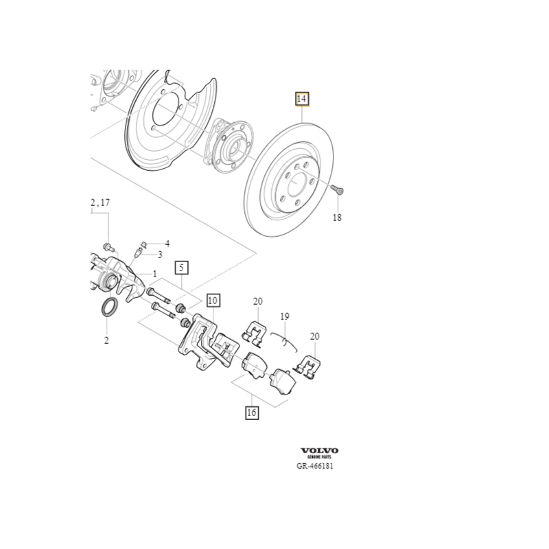 VOLVO EX40 XC40 tarcze hamulcowe tył 2 szt. 296mm OE 31471477 32300123