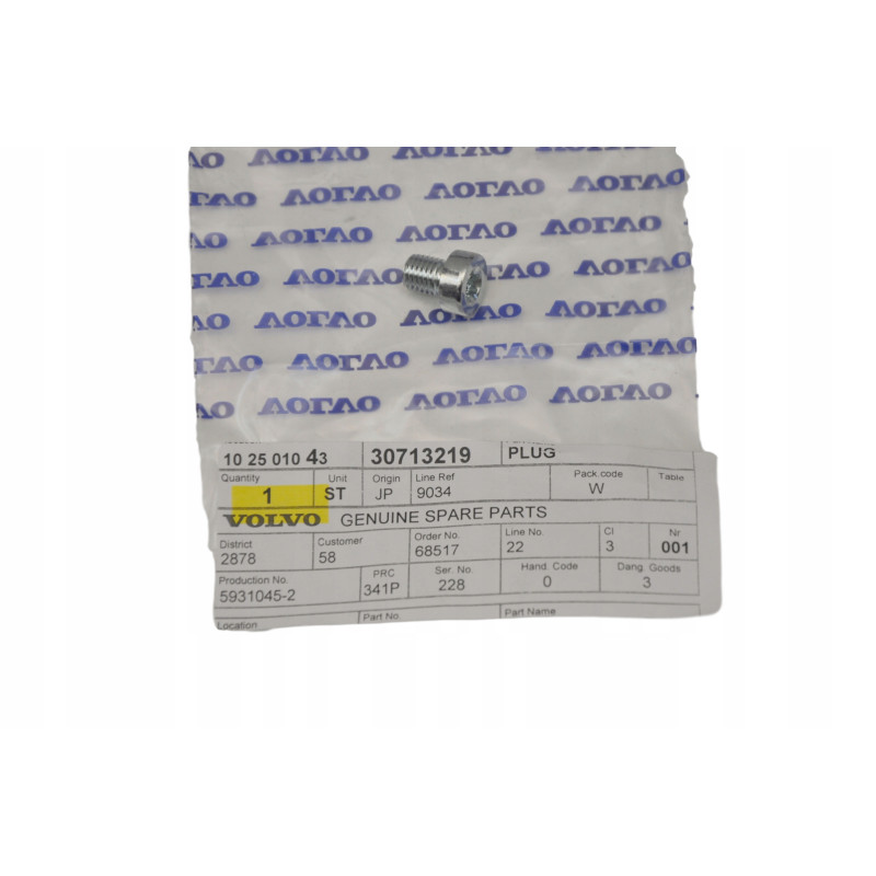 VOLVO C30 C70 EX40 POLESTAR 1 S40 Korek spustu oleju automat 30713219 OE